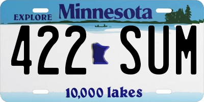 MN license plate 422SUM