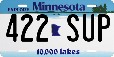MN license plate 422SUP
