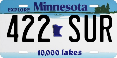 MN license plate 422SUR