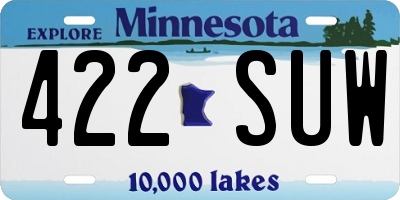 MN license plate 422SUW