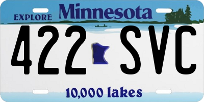 MN license plate 422SVC