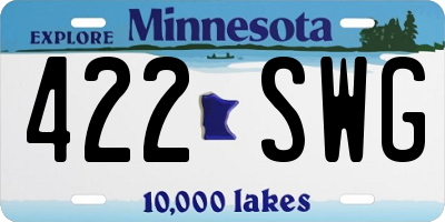 MN license plate 422SWG