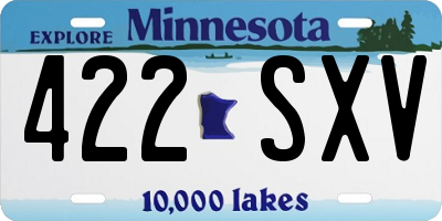 MN license plate 422SXV