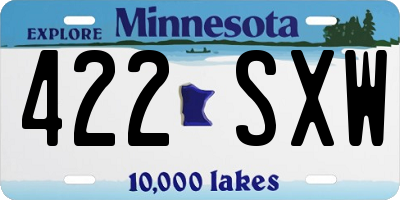 MN license plate 422SXW