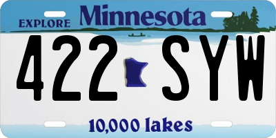 MN license plate 422SYW