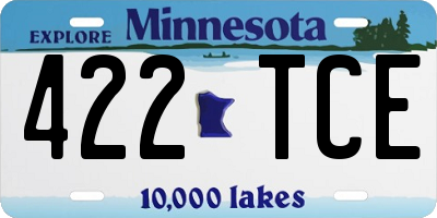 MN license plate 422TCE