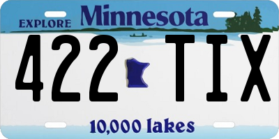 MN license plate 422TIX