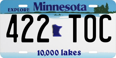 MN license plate 422TOC