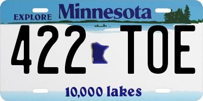 MN license plate 422TOE