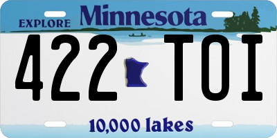MN license plate 422TOI