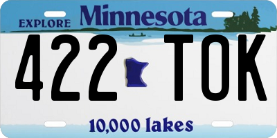 MN license plate 422TOK