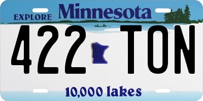 MN license plate 422TON