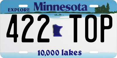MN license plate 422TOP