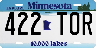 MN license plate 422TOR