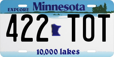 MN license plate 422TOT