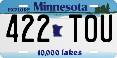 MN license plate 422TOU