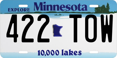 MN license plate 422TOW