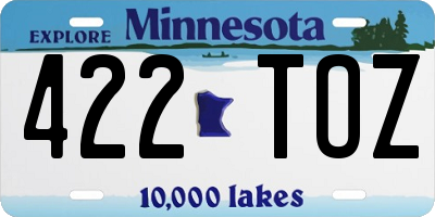 MN license plate 422TOZ