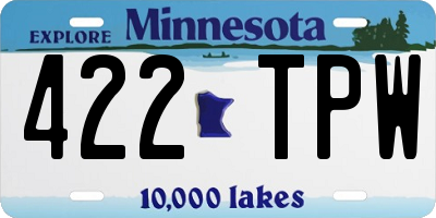 MN license plate 422TPW