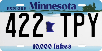 MN license plate 422TPY