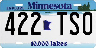 MN license plate 422TSO