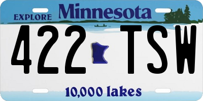 MN license plate 422TSW