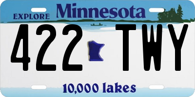 MN license plate 422TWY