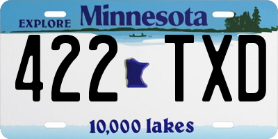 MN license plate 422TXD