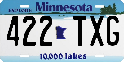 MN license plate 422TXG