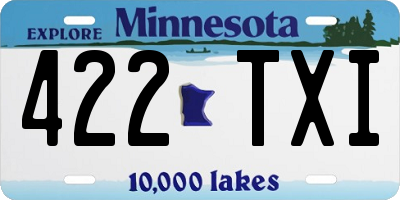MN license plate 422TXI