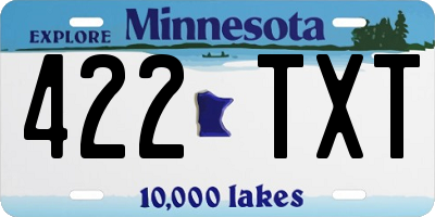 MN license plate 422TXT