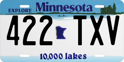 MN license plate 422TXV