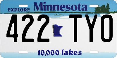 MN license plate 422TYO