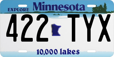 MN license plate 422TYX
