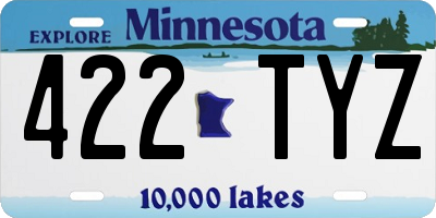 MN license plate 422TYZ