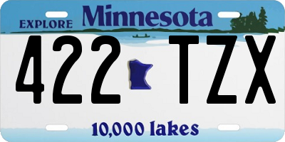 MN license plate 422TZX