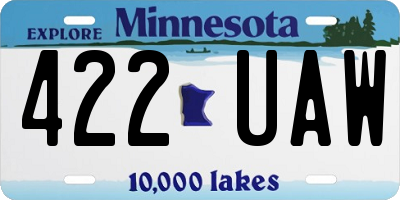 MN license plate 422UAW