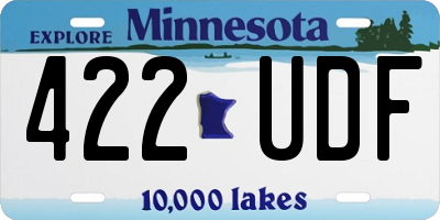 MN license plate 422UDF