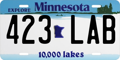 MN license plate 423LAB