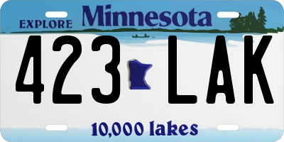 MN license plate 423LAK