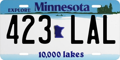 MN license plate 423LAL