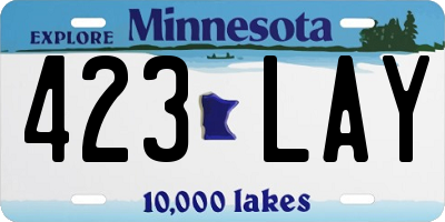 MN license plate 423LAY
