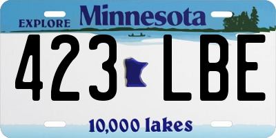 MN license plate 423LBE