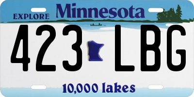MN license plate 423LBG