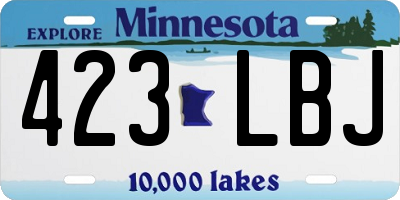 MN license plate 423LBJ