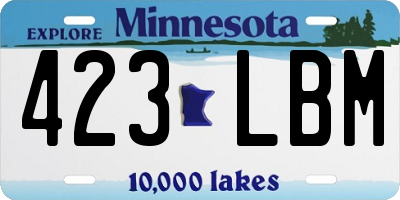 MN license plate 423LBM
