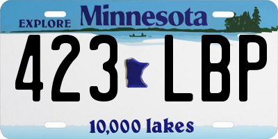 MN license plate 423LBP