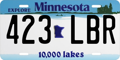 MN license plate 423LBR