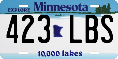 MN license plate 423LBS