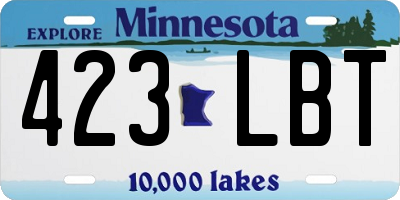 MN license plate 423LBT